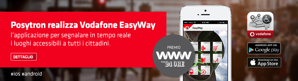 Posytron realizza Vodafone EasyWay l'applicazione per segnalare in tempo reale i luoghi accessibili a tutti i cittadini