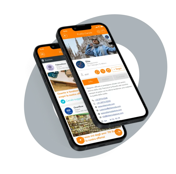 Smartphone con schermata di Movibell App, piattaforma innovativa per il MarTech